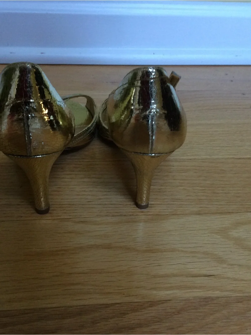 J. Crew Nicolette Gold Open-Toe Heels with Ankle Strap - NEW IN BOX - SIZE 6.5
